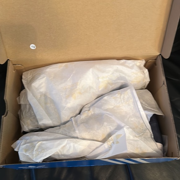 Blue with white stripes, size 12, Adidas Originals Suede High Top Sneakers. - Picture 6 of 7